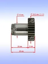 Вал шлицевой к Bosch GBH 36 V-LI
